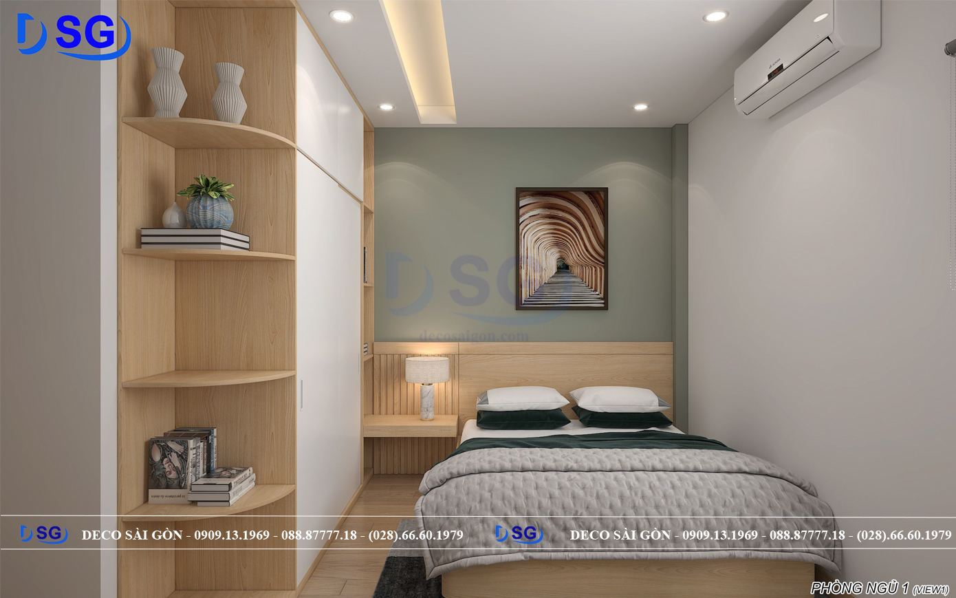 Thiết kế thi công nội thất phòng ngủ 1 nhà chị Lý - Bình Dương (hình 1)