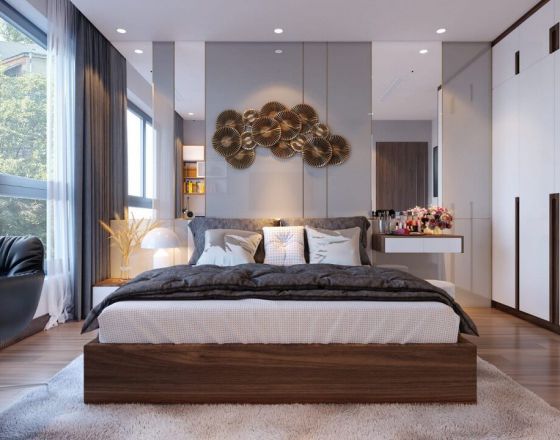 Thiết kế thi công nội thất phòng ngủ master đẹp và ấn tượng
