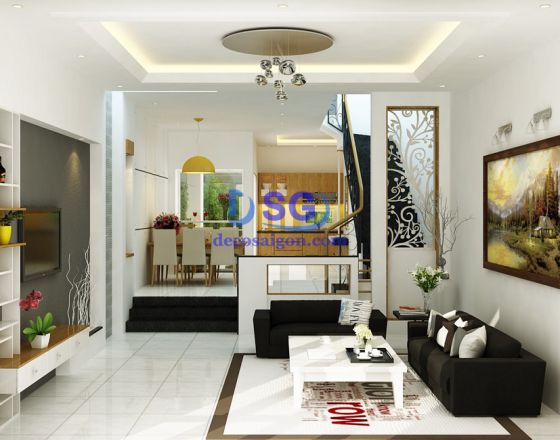 Chiêm ngưỡng các mẫu thiết kế nội thất phòng khách nhà ống hiện đại đẹp Deco Sài Gòn