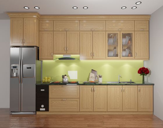 Ưu nhược điểm thi công nội thất nhà bếp bằng gỗ tự nhiên - TK005